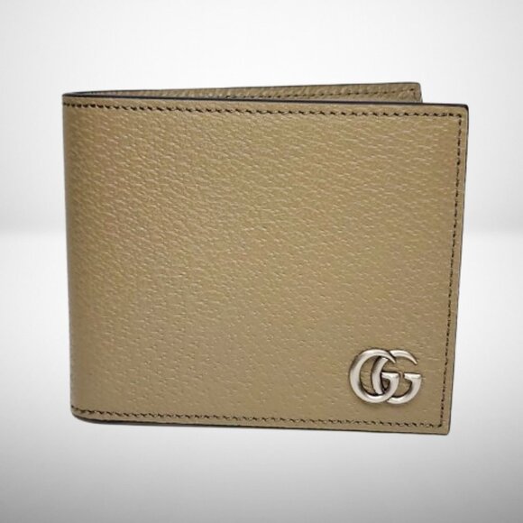 Gucci Marmont Taupe Leather Bi-Fold Card Case Wallet - Picture 1 of 4